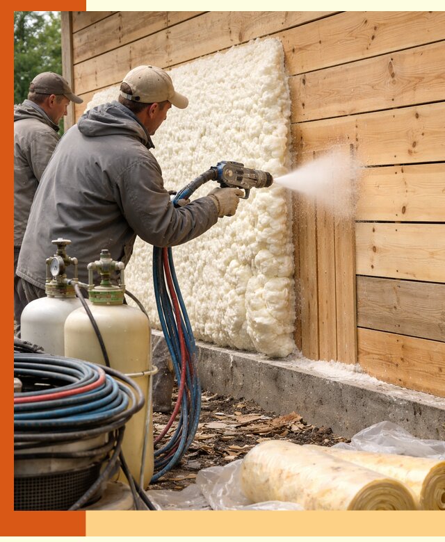 Утепление деревянного дома пенополиуретаном в Югорске