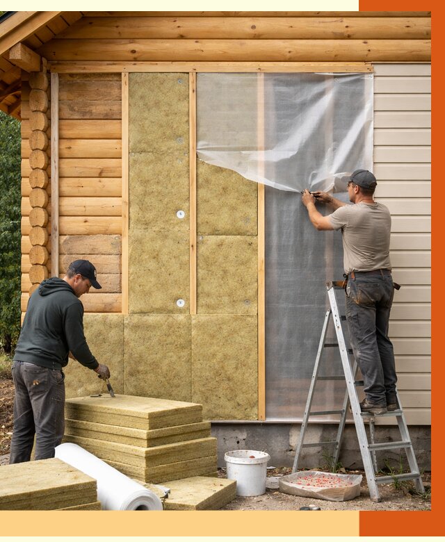 Утепление дома из бруса в Югорске от 3829 руб./м2 — работы под ключ | ТепломастерЮгр