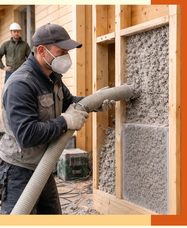 Утепление дома из бруса эковатой в Югорске от 1889 руб/м2 | ТепломастерЮгр
