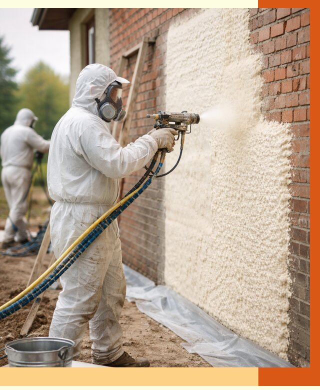 Утепление кирпичного дома ППУ в Югорске под ключ от 6637 руб. | ТепломастерЮгр