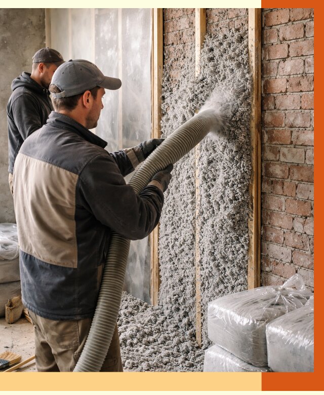 Утепление кирпичного дома эковатой в Югорске от 2400 руб./м² | ТепломастерЮгр