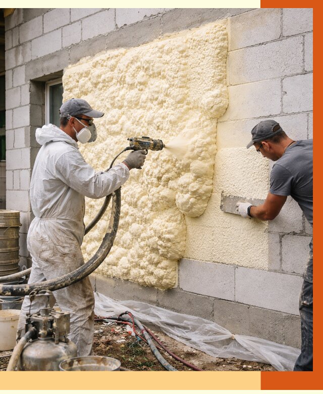 Утепление дома из газобетона ППУ в Югорске от 4901 руб./м² под ключ | ТепломастерЮгр