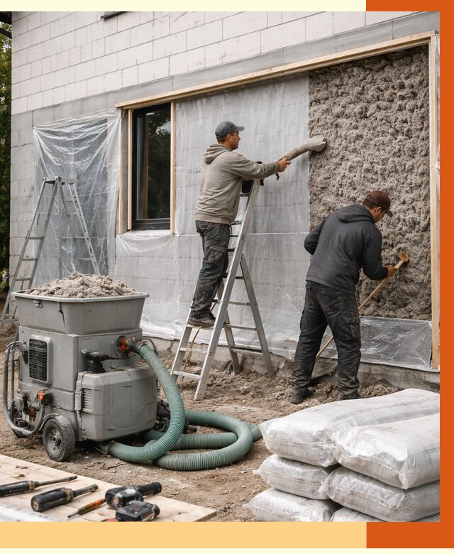 Утепление дома из газобетона эковатой в Югорске от 4595 руб./м2 | ТепломастерЮгр