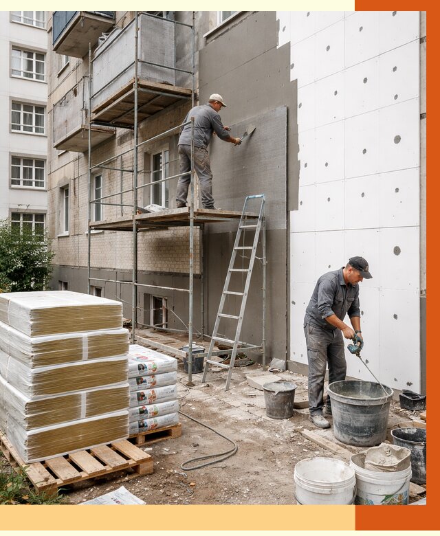 Утепление квартиры снаружи в Югорске от 6280 руб/м2 под ключ | ТепломастерЮгр