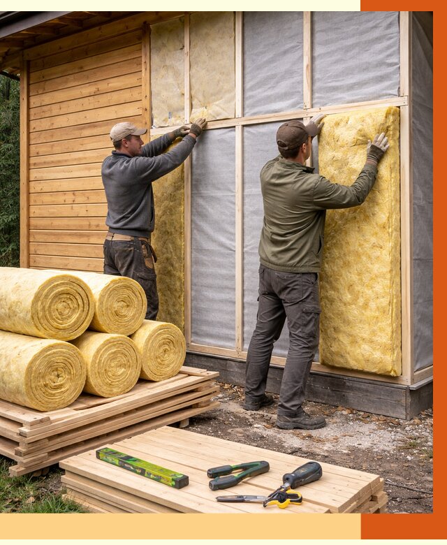 Утепление бани снаружи в Югорске от 86794 руб. под ключ | ТепломастерЮгр