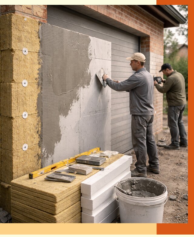 Утепление гаража снаружи в Югорске от 4289 руб. за м2 — наружное утепление под ключ | ТепломастерЮгр