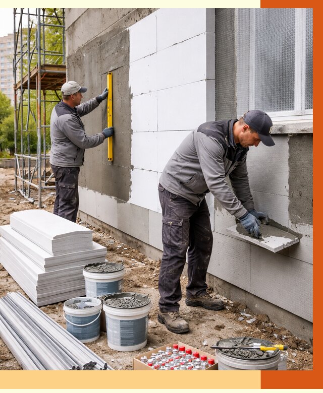 Утепление фасада и стен снаружи в Югорске от 4289 руб. | ТепломастерЮгр