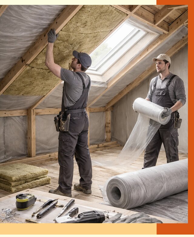 Утепление крыши изнутри мансарды в Югорске от 4289 руб./м² | ТепломастерЮгр