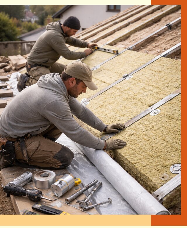 Утепление крыши снаружи в Югорске под ключ от 1225 руб./м2 | ТепломастерЮгр