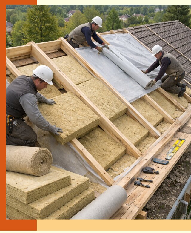 Утепление скатной крыши в Югорске качественно и надёжно