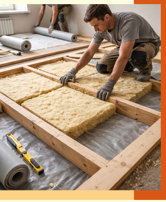 Утепление деревянного пола в Югорске от 1532 руб./м2 под ключ | ТепломастерЮгр