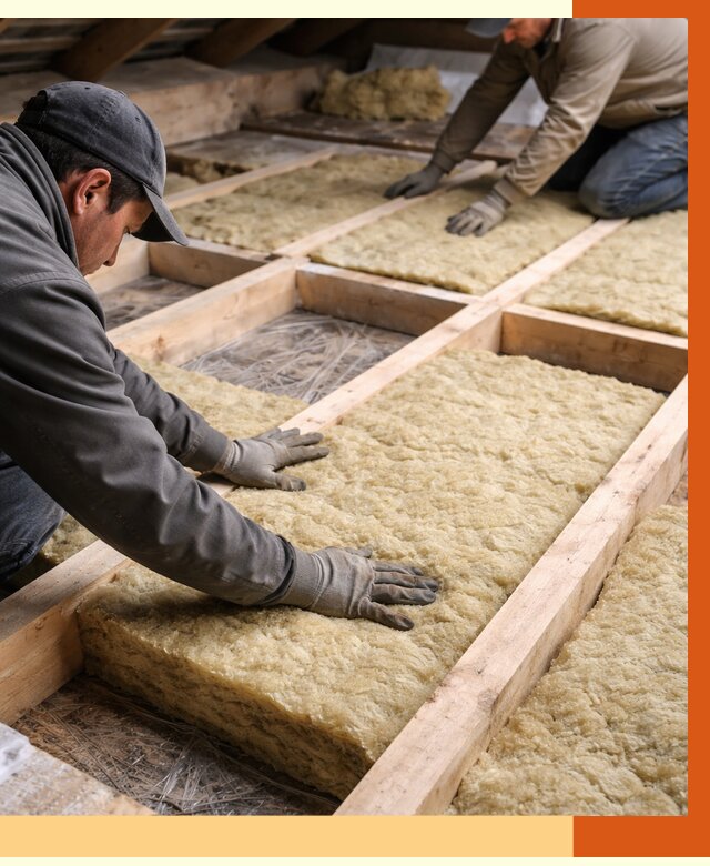 Утепление чердака минватой в Югорске от 3574 руб/м2 под ключ | ТепломастерЮгр