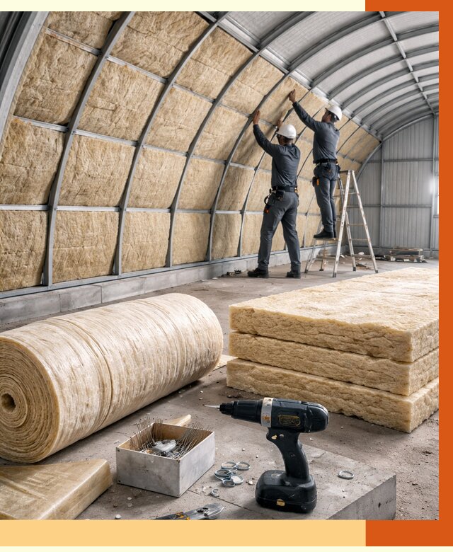 Утепление арочного ангара в Югорске от 3268 руб./м2 под ключ | ТепломастерЮгр