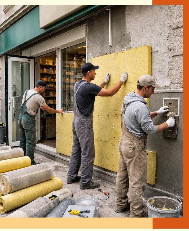 Утепление магазина в Югорске от 4595 руб/м2 — цена, стены и снаружи | ТепломастерЮгр