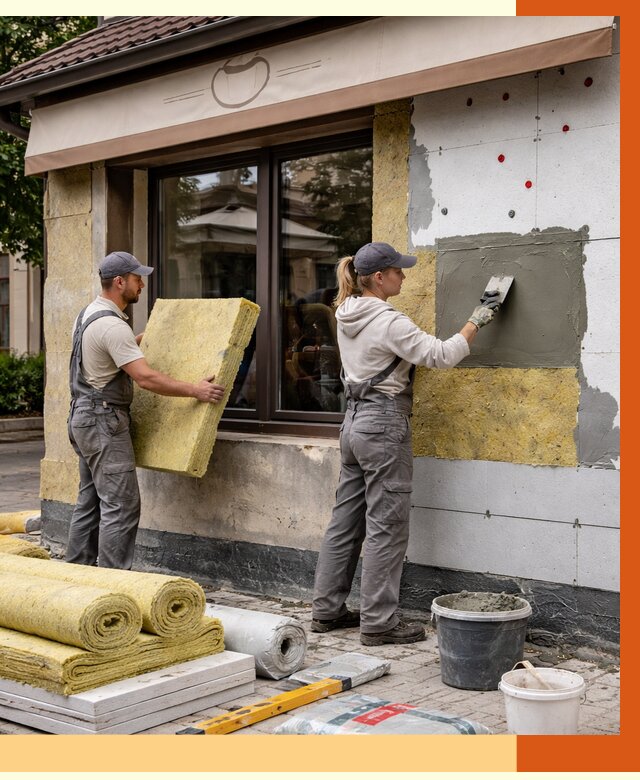 Утепление кафе в Югорске от 4289 руб/м2 — комплексно под ключ | ТепломастерЮгр