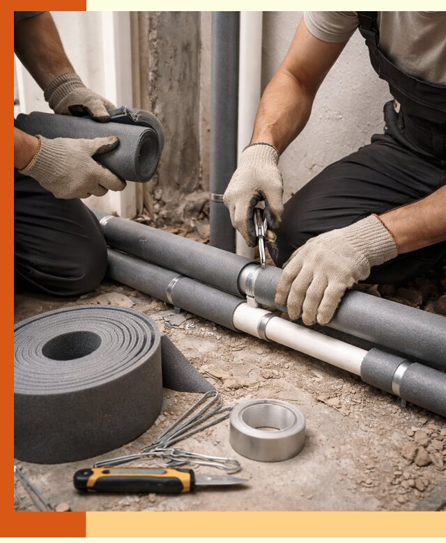 Утепление труб водоснабжения в Югорске — монтаж и защита сети