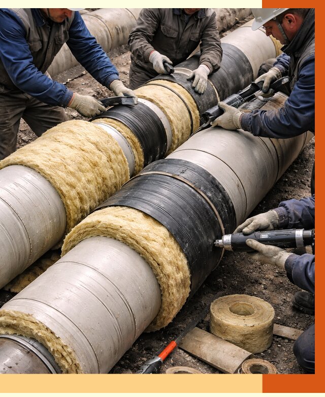 Утепление трубопровода в Югорске под ключ от 1889 руб. — надежно и выгодно | ТепломастерЮгр