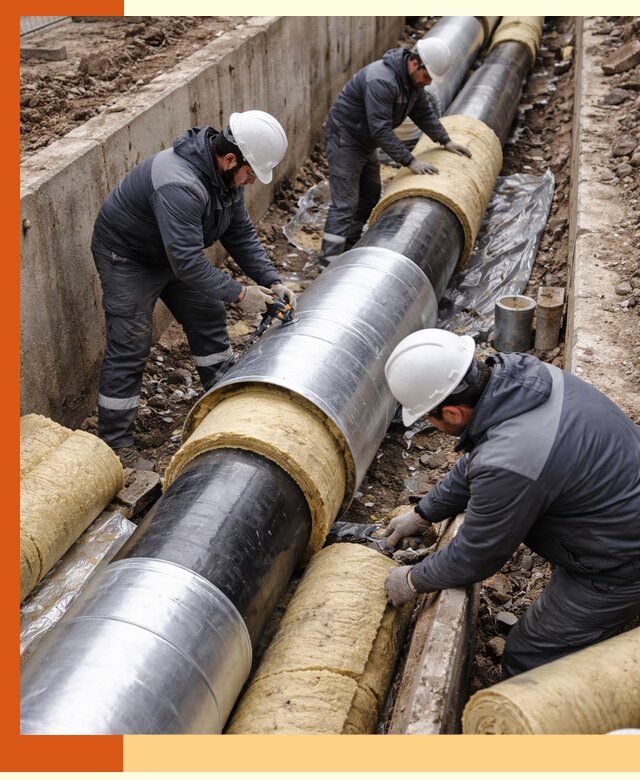 Утепление теплотрассы в Югорске: утеплительные работы и материалы