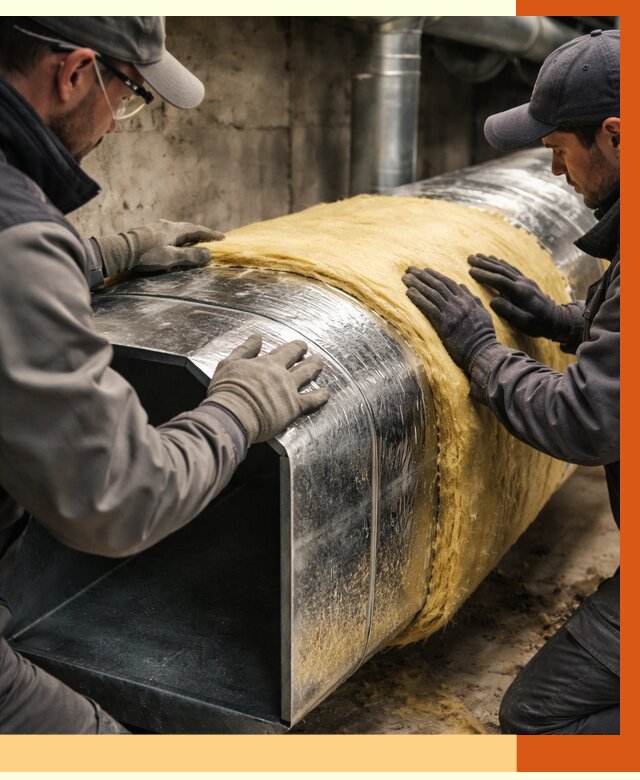 Утепление воздуховодов в Югорске от 4289 руб. — теплоизоляция вентиляции | ТепломастерЮгр