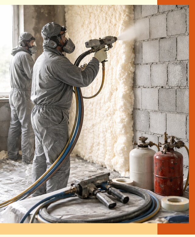 Утепление блочной стены ППУ в Югорске от 4340 руб./м² — ТепломастерЮгр