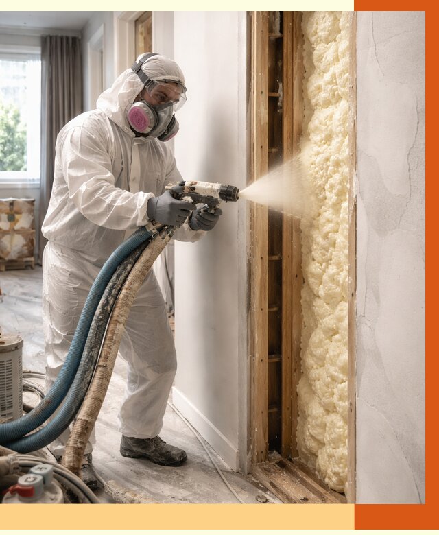 Межстеновое утепление ППУ в Югорске от 2808 руб/м2 — межстенное утепление под ключ | ТепломастерЮгр