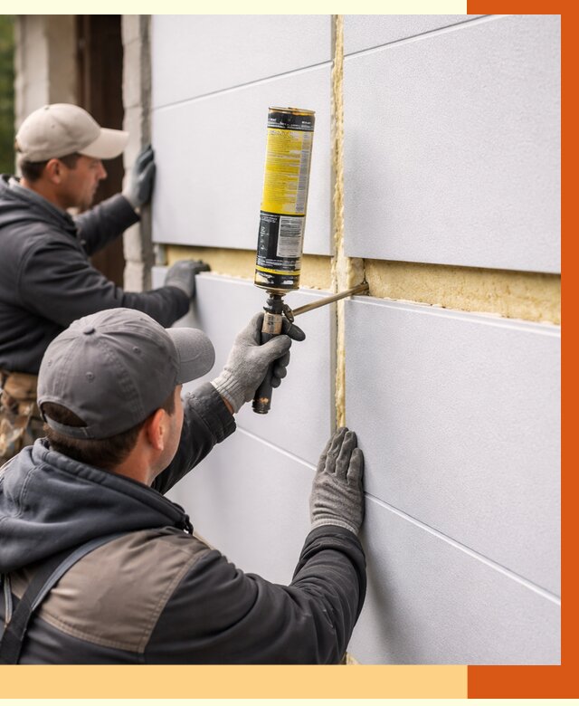 Утепление сэндвич панелей ППУ в Югорске от 4289 руб. за м2 | ТепломастерЮгр