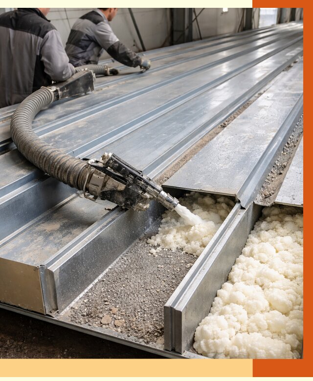 Заполнение пустот кровельных панелей в Югорске от 7352 руб. под ключ | ТепломастерЮгр