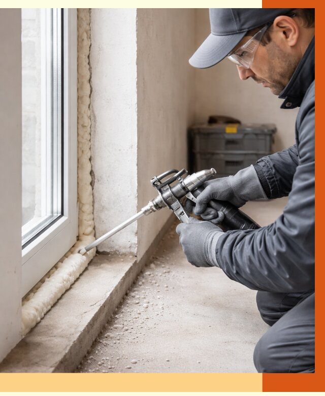 Герметизация стыков ППУ в Югорске от 1685 руб. за м2 — утепление примыканий под ключ | ТепломастерЮгр