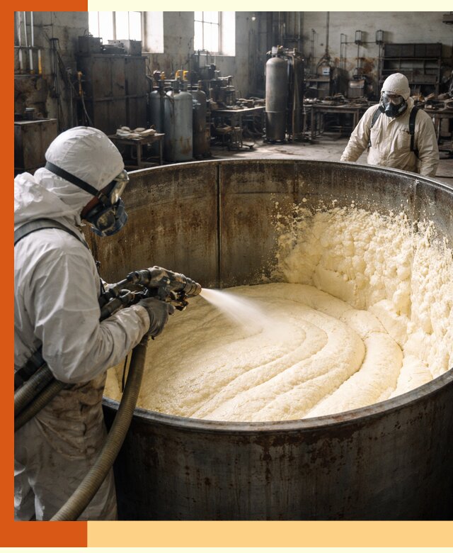 Заливка ппу в емкости с полной изоляцией и герметизацией в Югорске