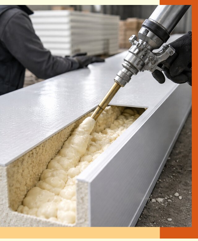 Заполнение пустот холодильных панелей в Югорске от 7658 руб. | ТепломастерЮгр