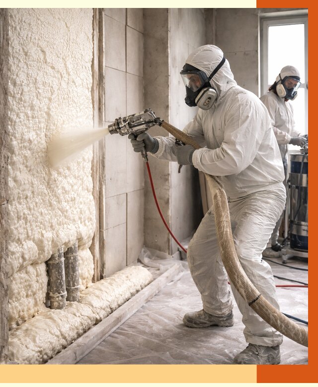 Напыление пенополиуретана в Югорске от 7658 руб./м2 — услуги и монтаж ППУ | ТепломастерЮгр