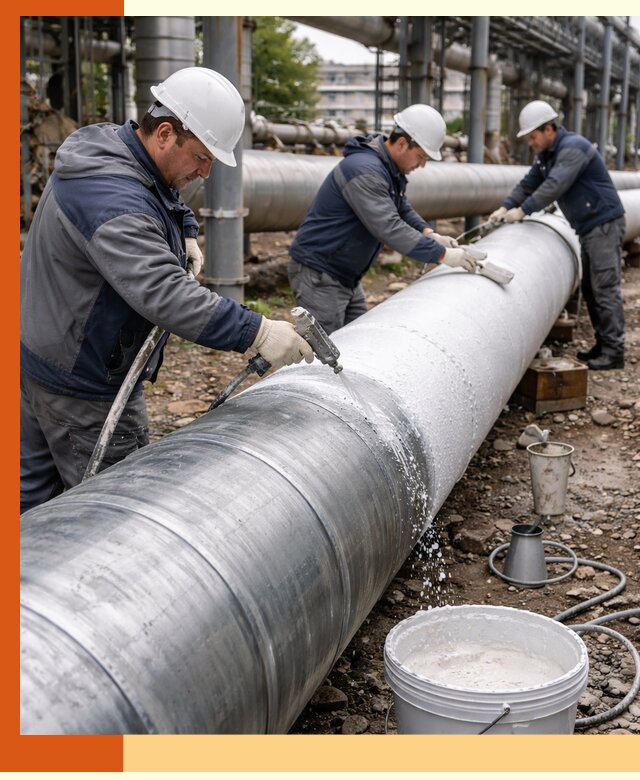 Утепление теплотрассы жидкой теплоизоляцией в Югорске