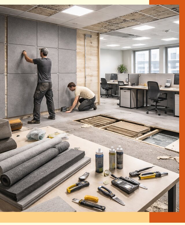 Профессиональная шумоизоляция офиса в Югорске от 6892 руб. за м2 | ТепломастерЮгр