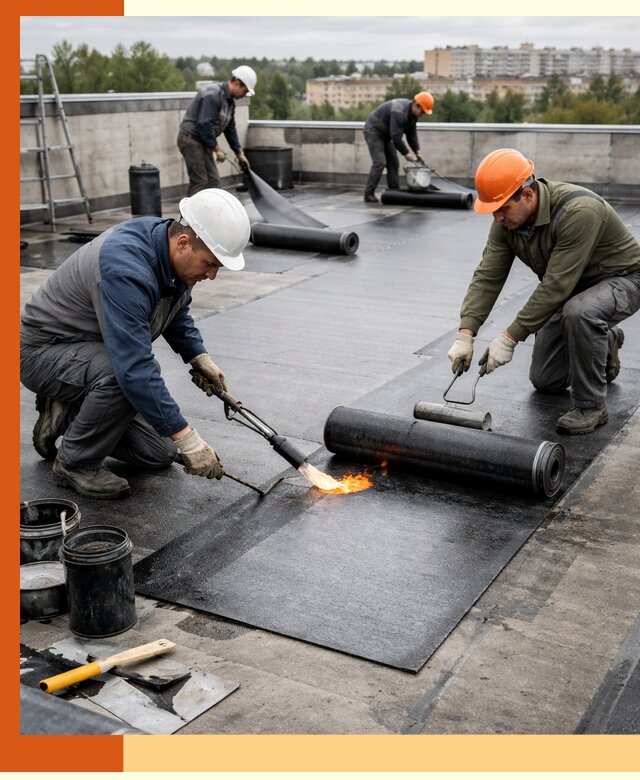 Профессиональная гидроизоляция плоской кровли в Югорске