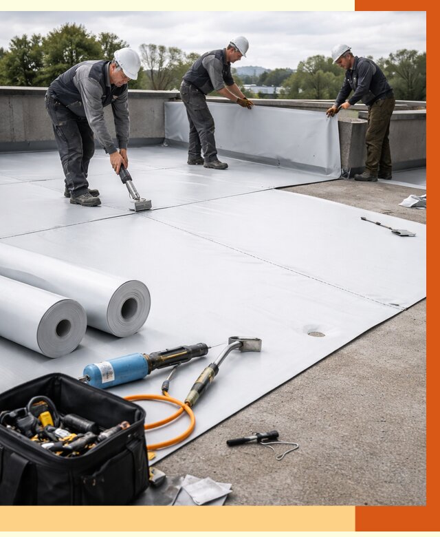 Гидроизоляция мембранной кровли в Югорске от 7658 руб./м² — профессионально | ТепломастерЮгр