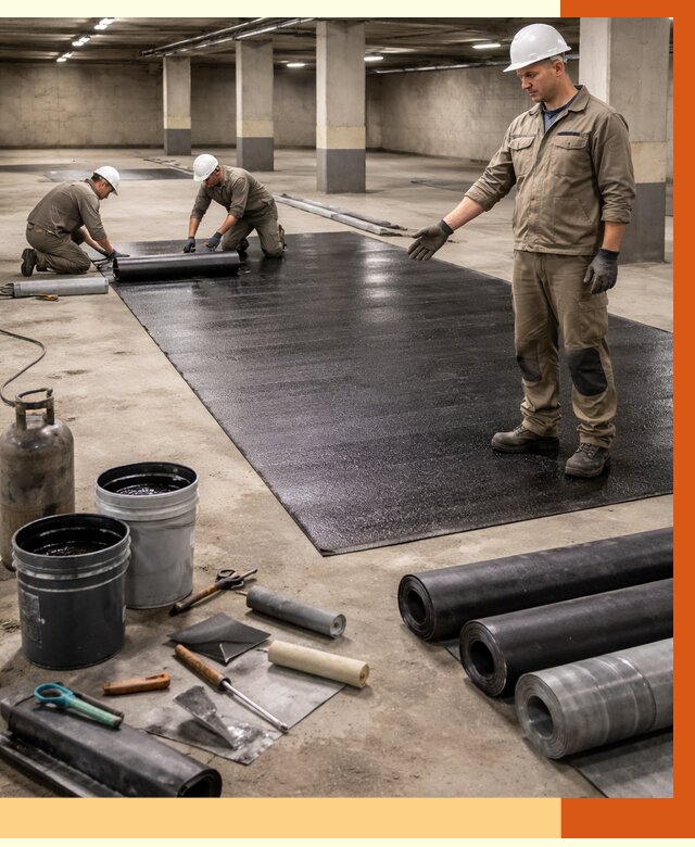 Гидроизоляция паркинга в Югорске от 1225 руб/м² — профессиональная защита | ТепломастерЮгр