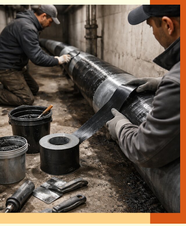 Гидроизоляция труб в Югорске от 2553 руб. — профессиональная герметизация | ТепломастерЮгр