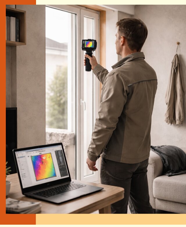 Тепловизионное обследование квартиры в Югорске для поиска утечек тепла