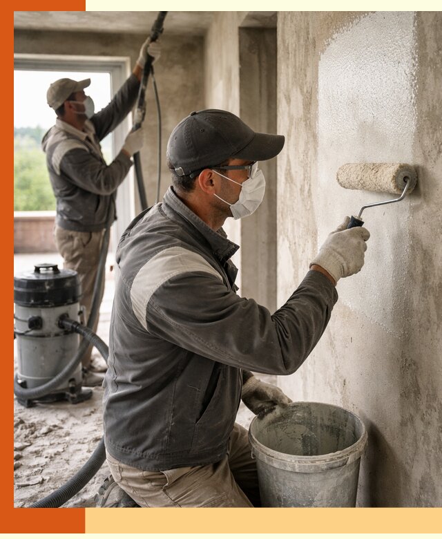 Подготовка поверхности под напыление утеплителя в Югорске